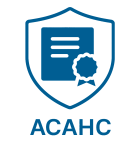 ACAHC accreditation shield icon with ribbon
